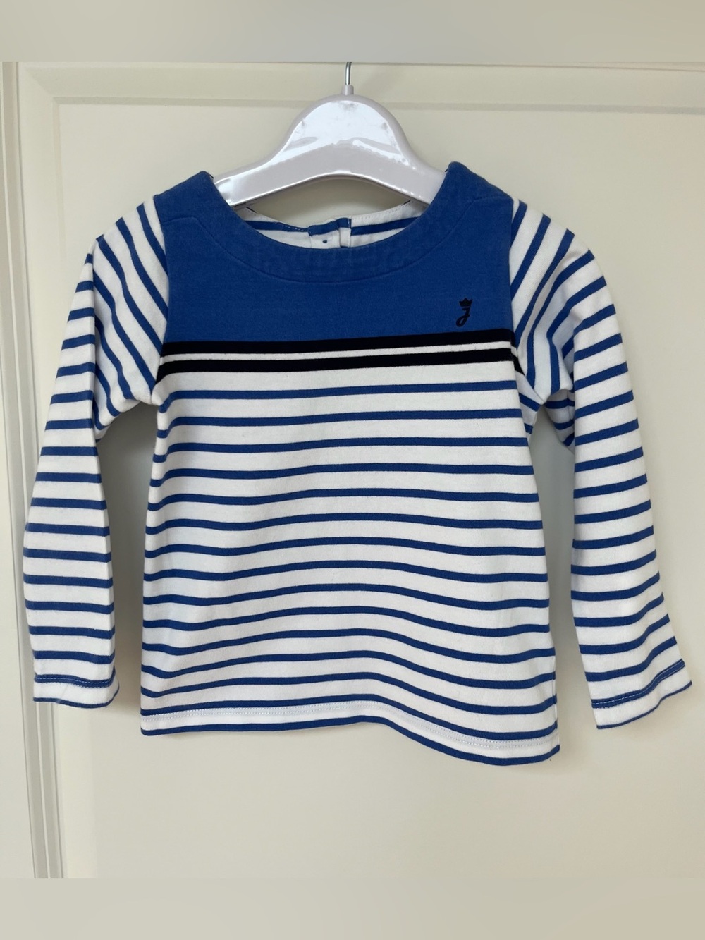 Jacadi Paris Kids Nautical Blue and White Long Sleeve Tee